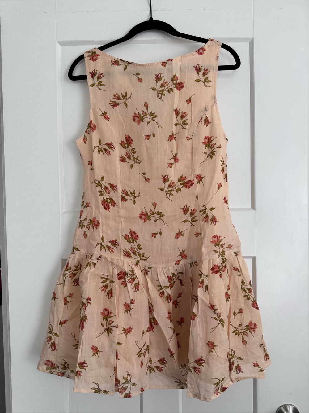 One loved babe peach drop wait floral dress large
